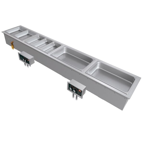 Hatco HWBI-S2DA Slim 2 Pan Drop-In Modular Heated Well with Drain and Auto-Fill