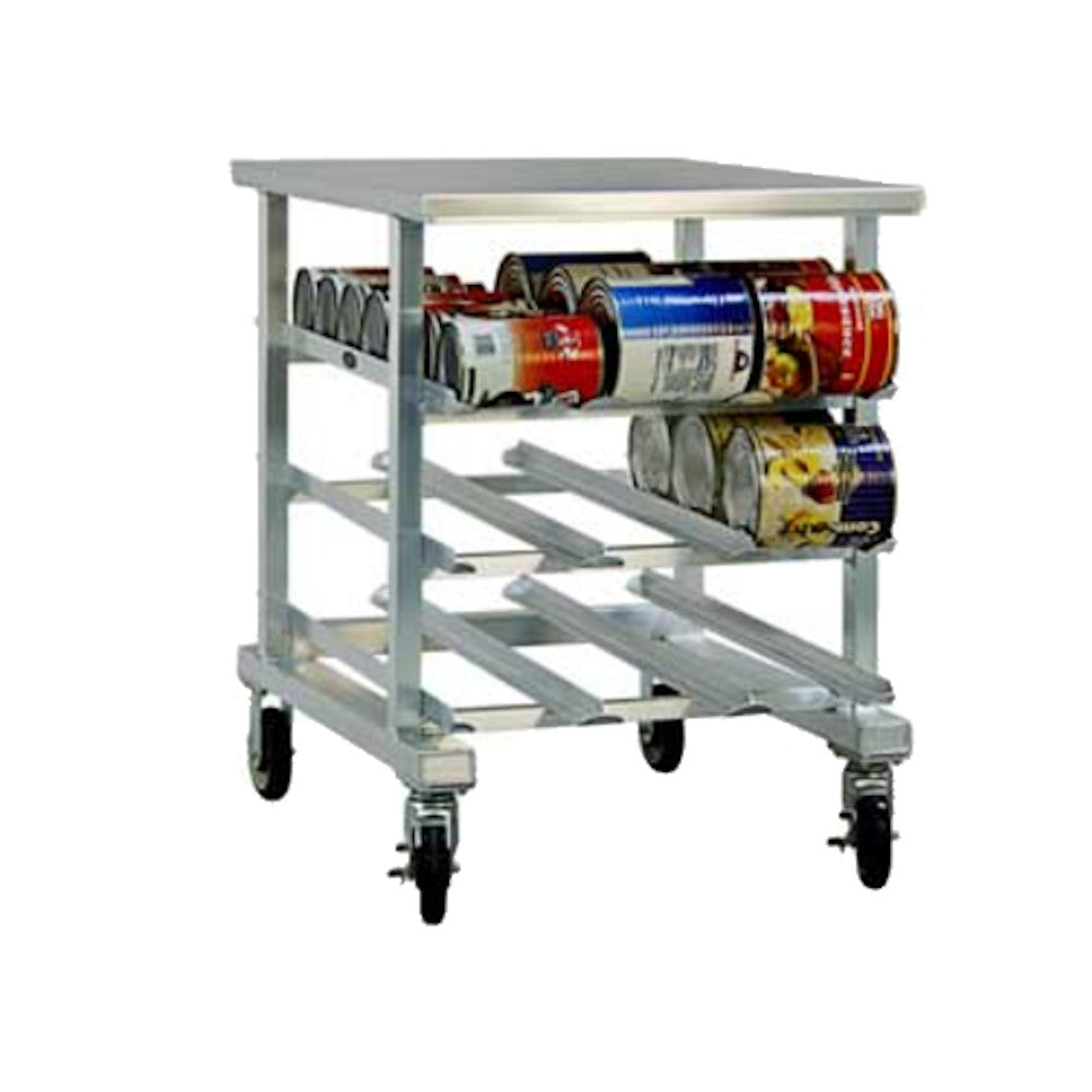 New Age 1235 Mobile 25" Half-Size Can Storage Rack with Stainless Top