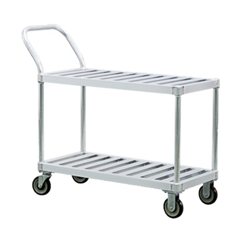 New Age 1420 Aluminum 19" Transport Utility Cart with Two "T"-Bar Shelves - 1000 lb. Capacity