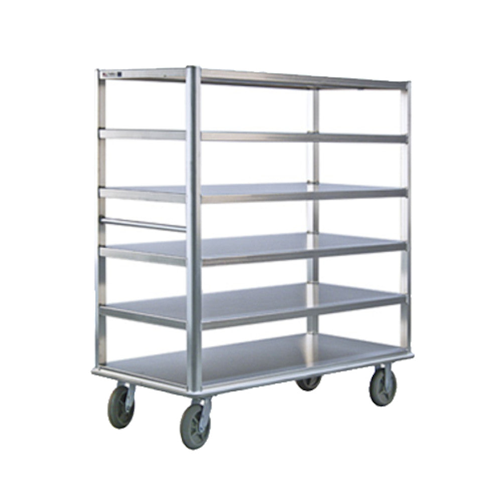 New Age 1455 Aluminum 62" Queen Mary Banquet Cart with Six Open Shelves - 3000 lb. Capacity