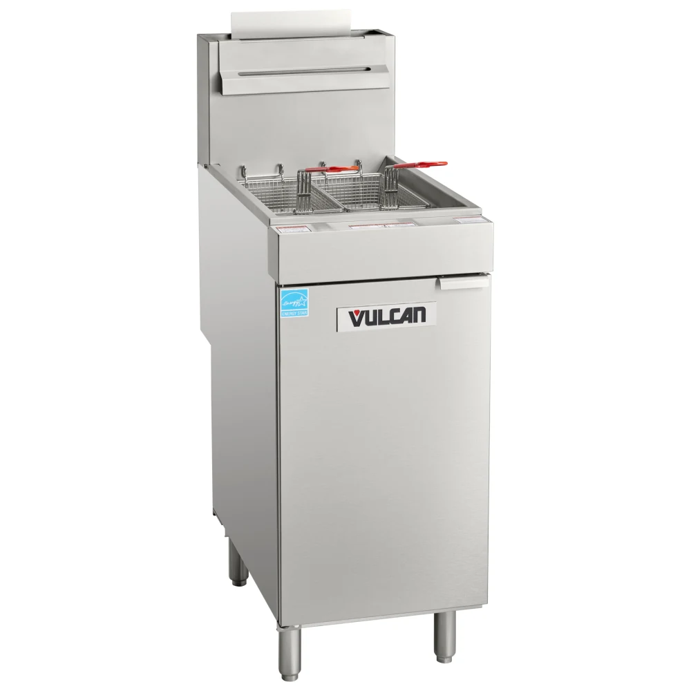 Vulcan 1VEG50M Gas 45-50 lb. Floor Fryer with Millivolt Controls - 85,000 BTU