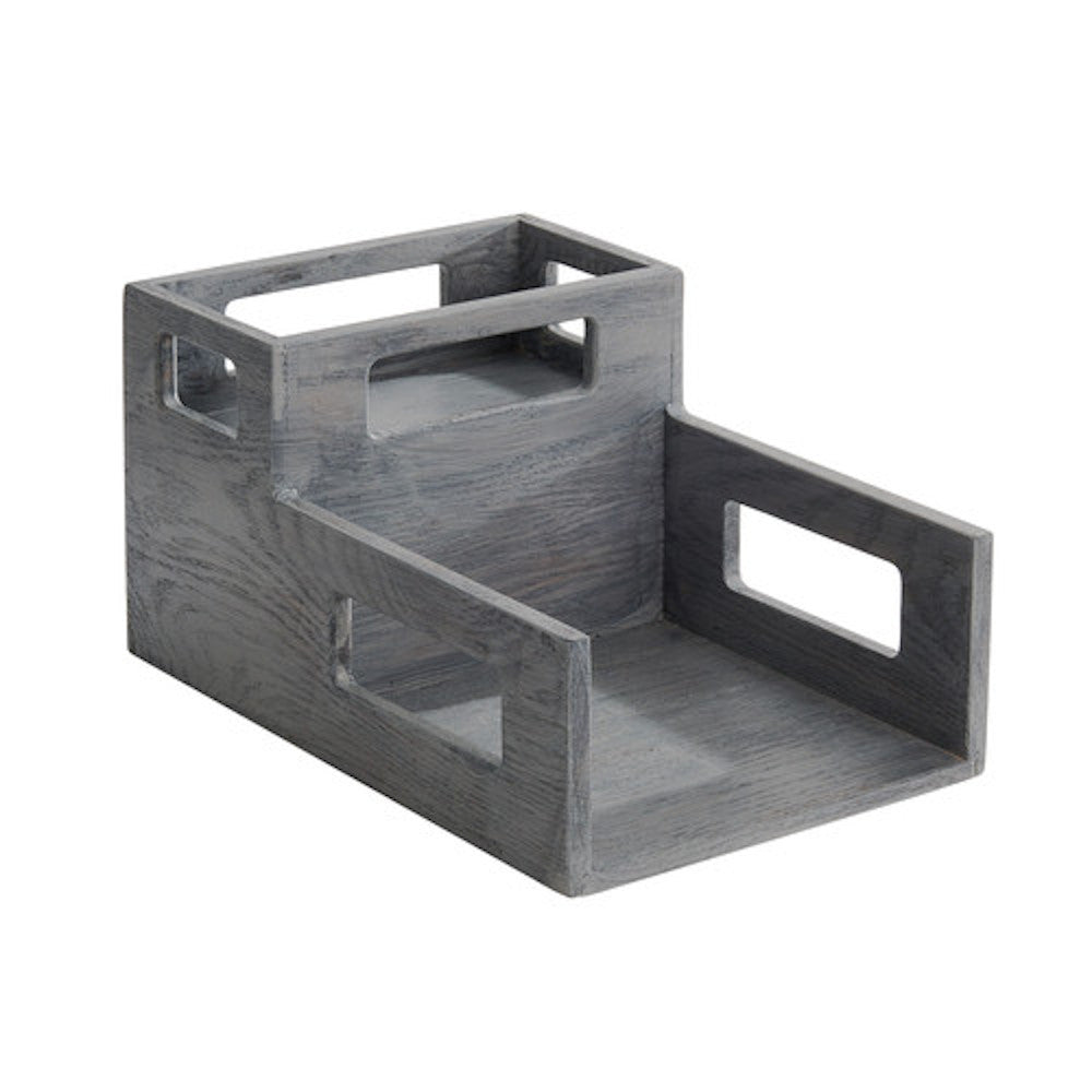 Cal-Mil 22068-83 Two-Compartment Ashwood Plate and Napkin Holder