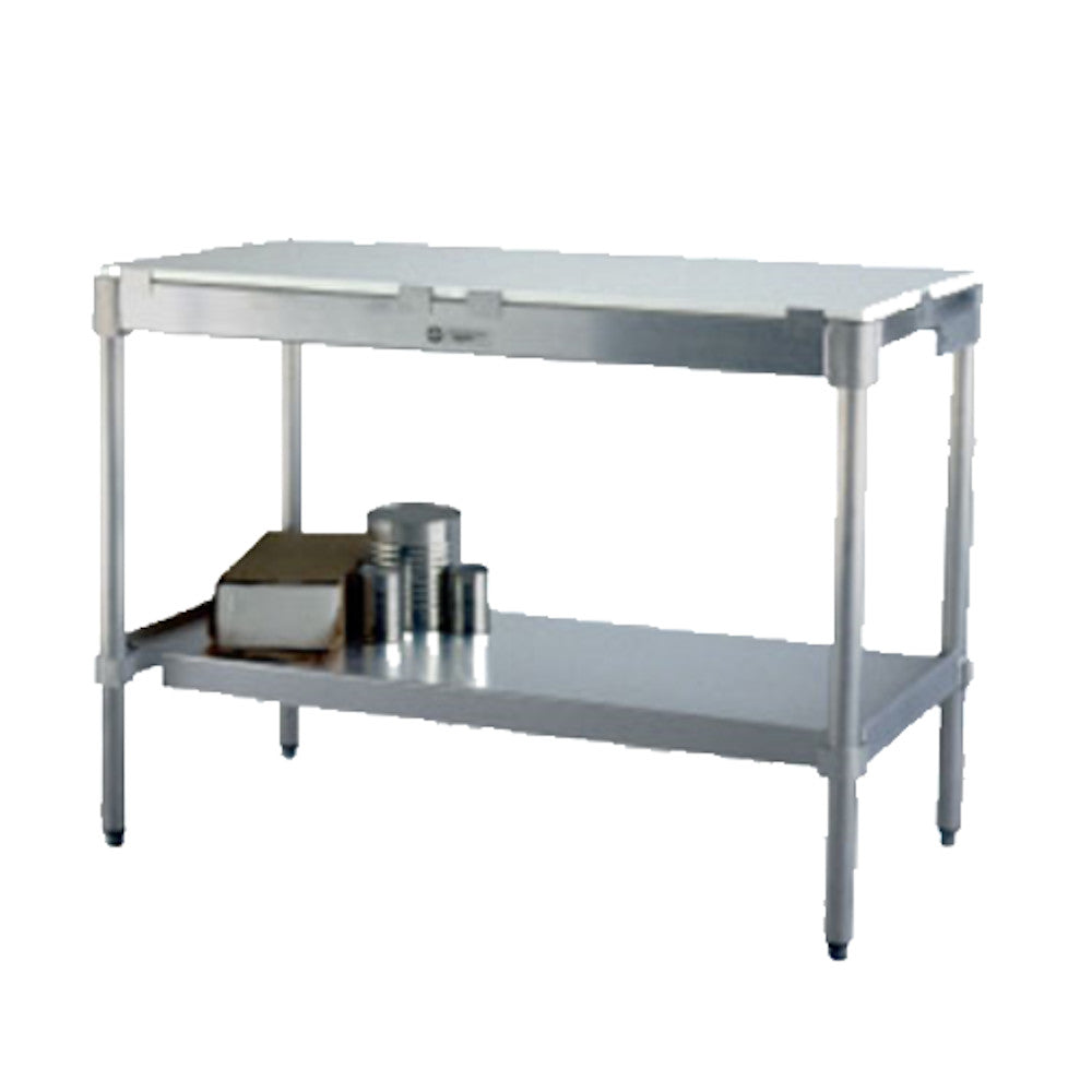 New Age 30P72KD Aluminum 72" Poly Top Work Table with 30" Depth