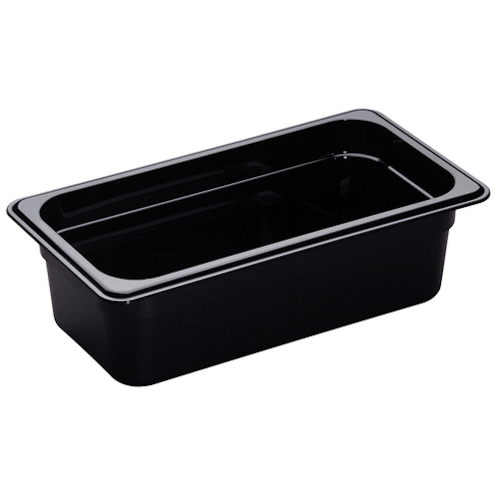 Cambro 34HP110 H-Pan 4" Deep Black High Heat Hot Food Pan 1/3 Size (6 per case)