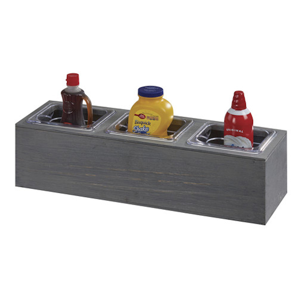 Cal-Mil 3837-3-83 Rectangular Ashwood Action Station Pan Holder