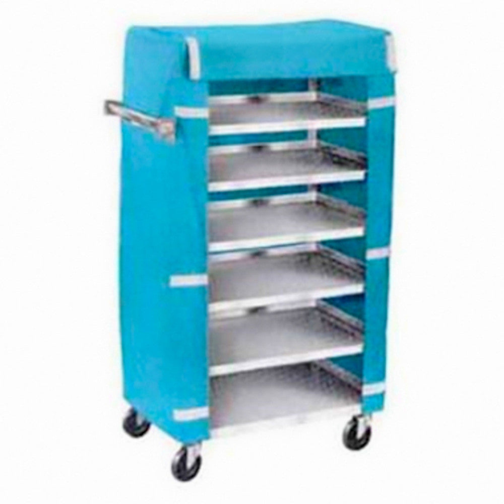 Lakeside 437 Tray Delivery Cart with Blue Nylon Cover