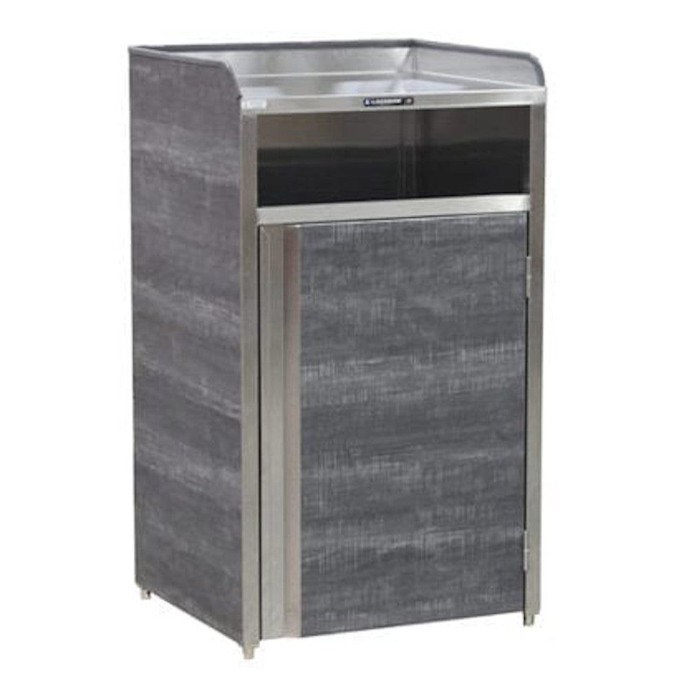 Lakeside 4410 Stainless Steel Refuse Station with Front Access and Red Maple Laminate Finish - 26 1/2" x 23 1/4" x 45 1/2"