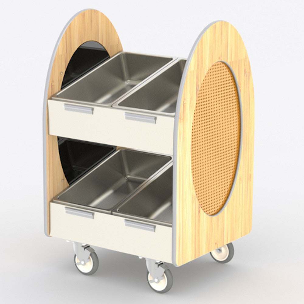 Lakeside 68323 Two-Tier (at 15° Angle) Merchandising Cart
