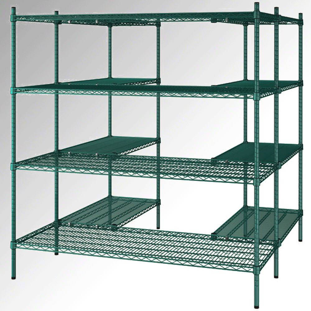 Focus Shelving Kit for 6' x 6' Walk-In, Four Tier