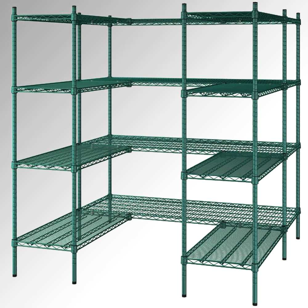 Focus Shelving Kit for 6' x 6' Walk-In, Four Tier