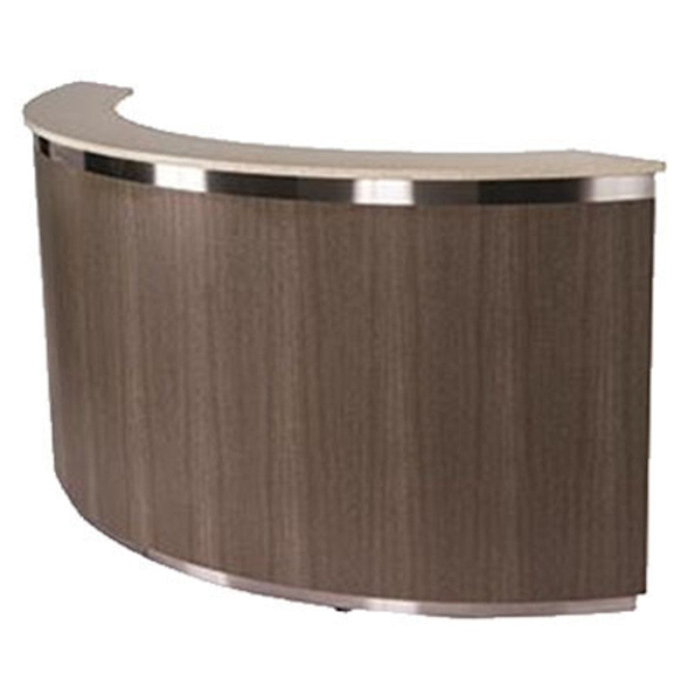 Lakeside 76814 90" Wide Curved Mobile Bar with Curved Wood Front