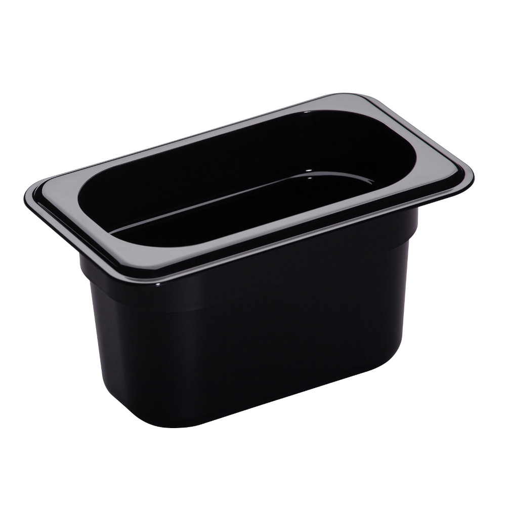 Cambro 94HP110 H-Pan 4" Deep Black High Heat Hot Food Pan 1/9 Size (6 per case)