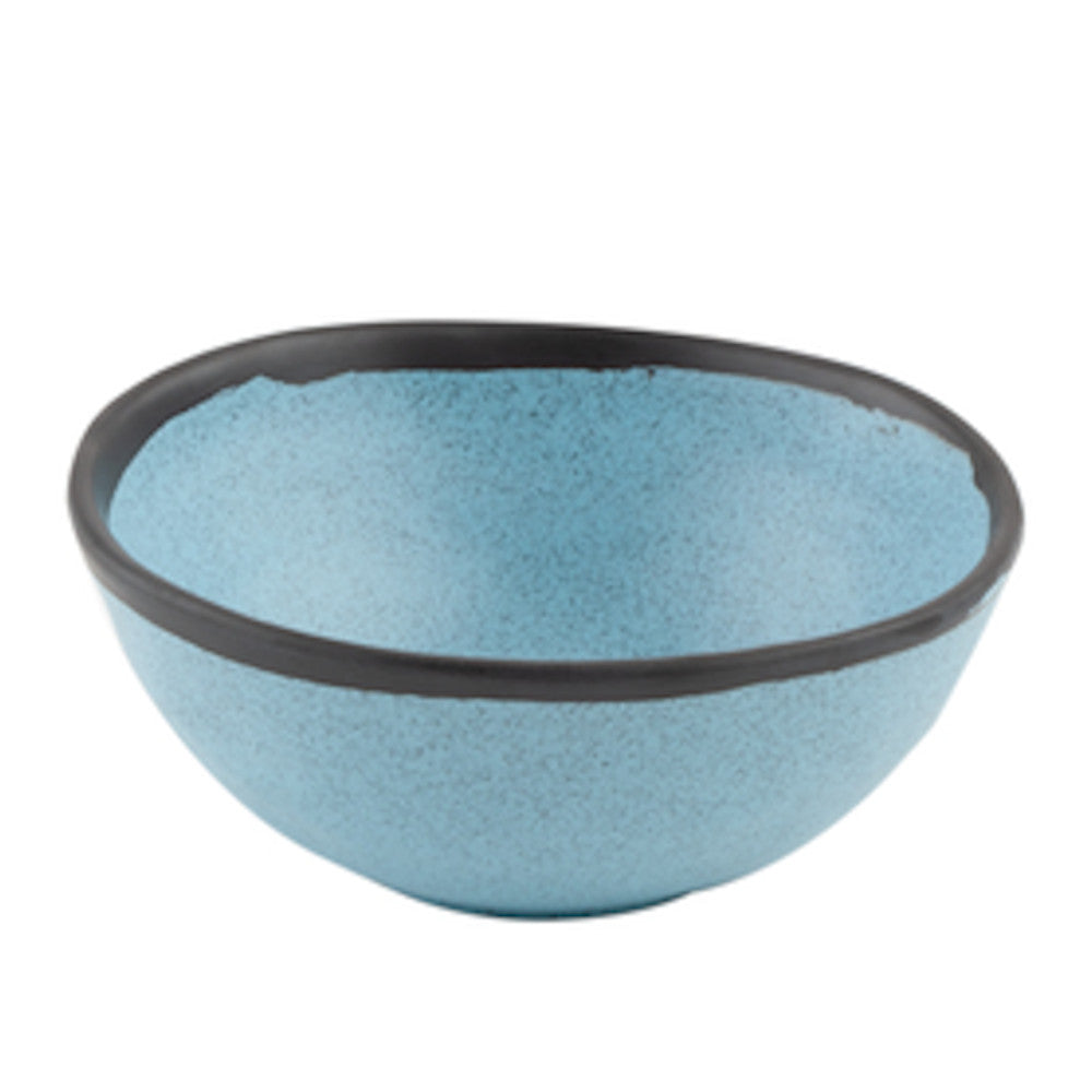 G.E.T. Enterprises B-180-GBL Pottery Market Salad / Soup Bowl (Speckled Greyish Blue) (1 dozen)