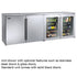 Perlick BBRLP96 Four Section 96" Low Profile Remote Refrigerated Back Bar Cabinet - 27.0 Cu. Ft.