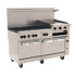 Wolf C60SS-6B24GB Gas 60" Challenger XL Restaurant Range with 24" Griddle-Broiler and Two Standard Ovens - 268,000 BTU