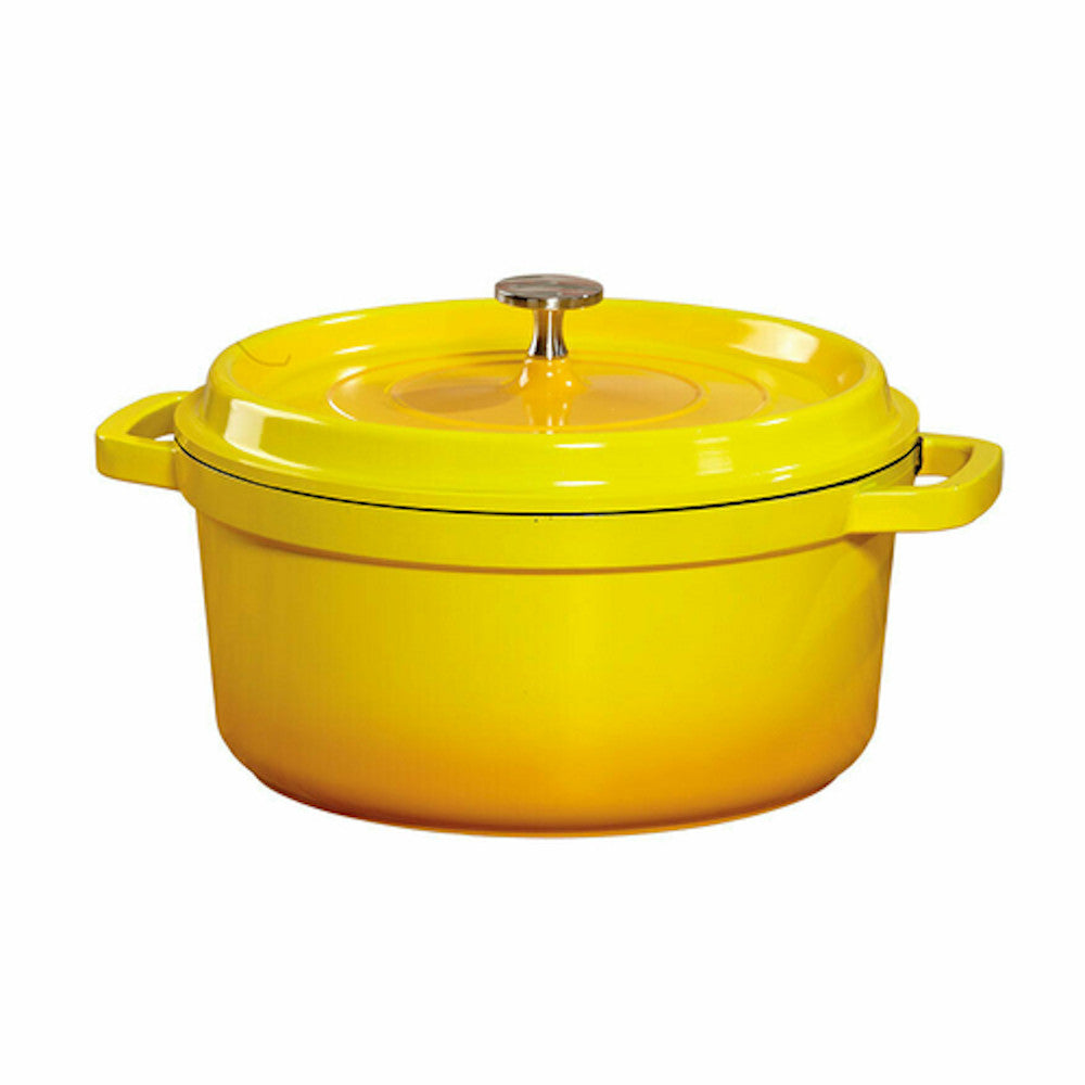 G.E.T. CA-012-Y/BK 4-1/2 Qt. Heiss Rectangular Induction Dutch Oven, Yellow with Black Interior
