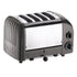 Cadco CTW-4M(220) Pop-Up Toaster with Metallic Grey Aluminum End Panels - 220V