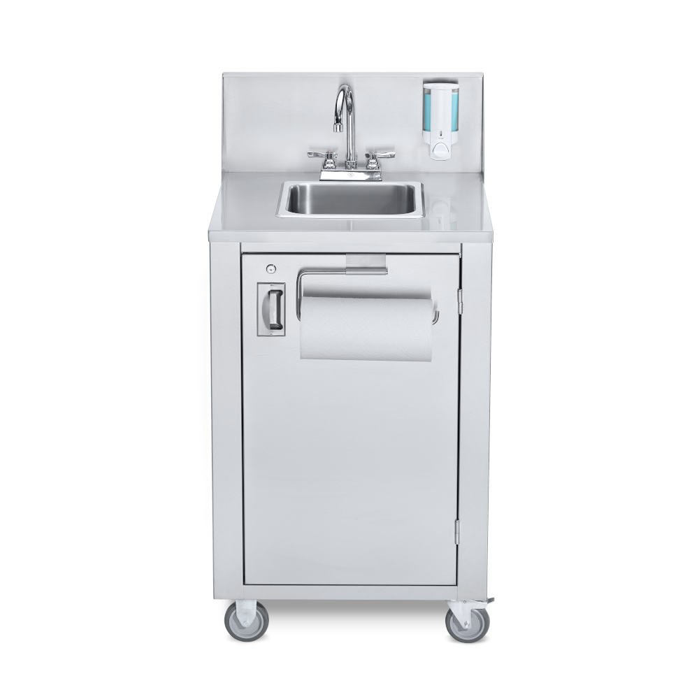 Crown Verity CV-PHS-4 1-Compartment Space Saver Mobile Hand Sink