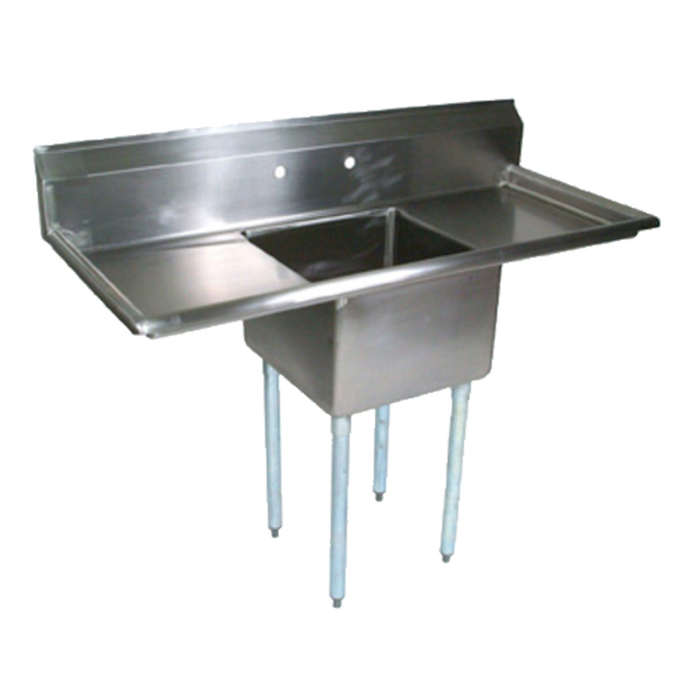 John Boos E1S8-24-14T24 One-Compart. E-Series Sink with Two 24" L&R Drainboards