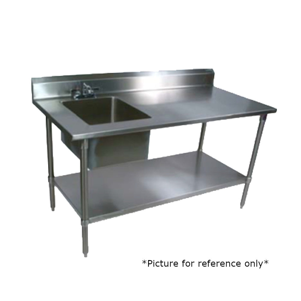 John Boos EPT8R5-3048SSK-L Work Table with Left Prep Sink