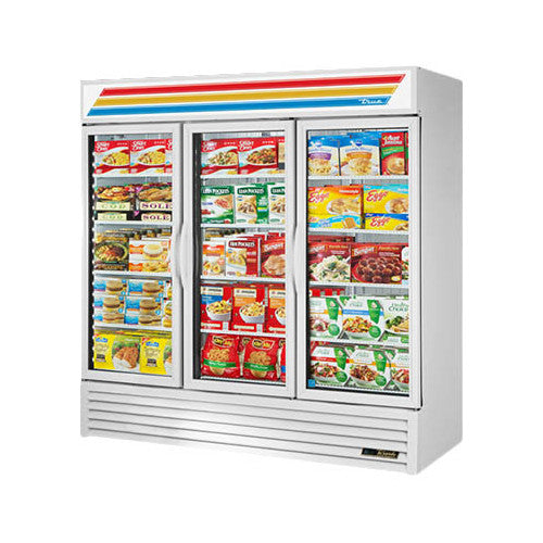 True GDM-72F-HC~TSL01 78" White Glass Door Merchandiser Freezer with LED Lighting