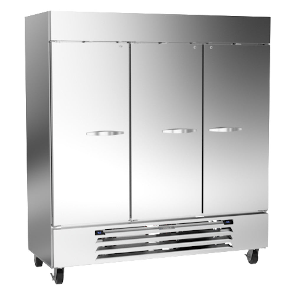 Beverage Air HBRF72HC-1 Solid Door Three Section Reach-In Refrigerator Freezer