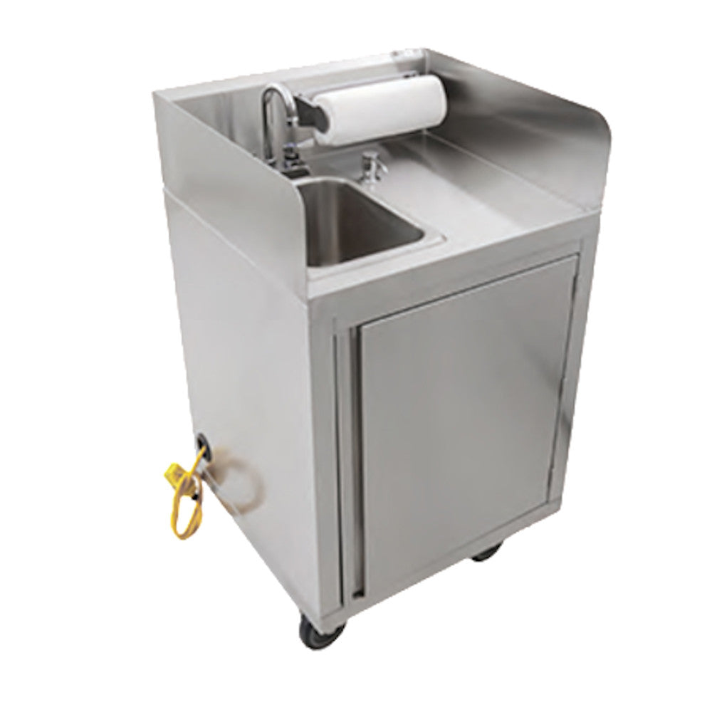 John Boos MHS-2624 Self-Contained Mobile Hand Sink with Gooseneck Faucet