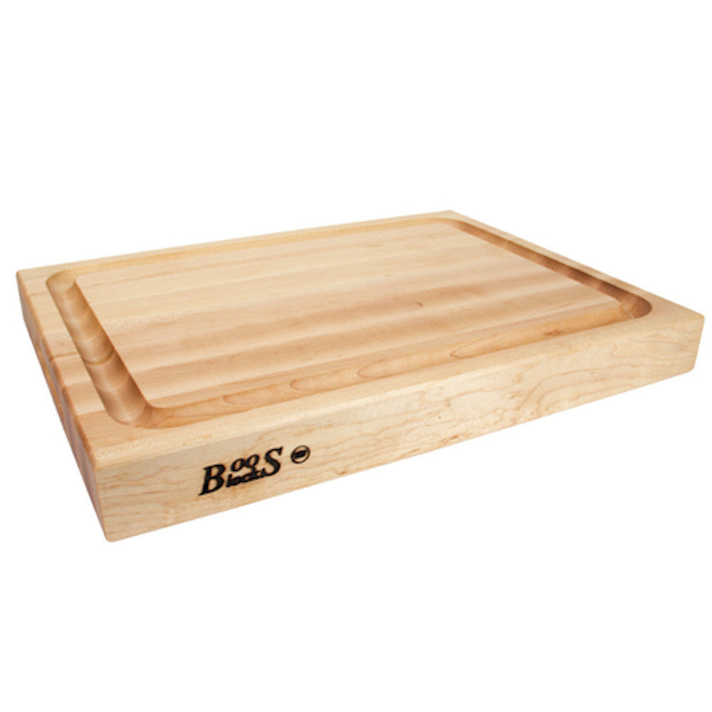 John Boos RA02-GRV Reversible Maple Grooved Cutting Board 2-1/4" Thick 20" x 15"