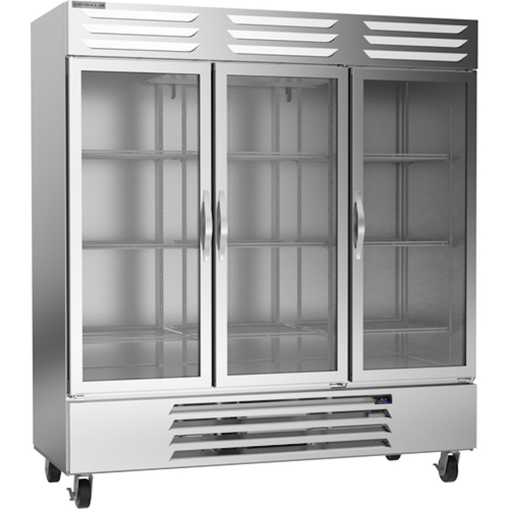 Beverage Air RB72HC-1G Glass Door Three Section Reach-In Refrigerator