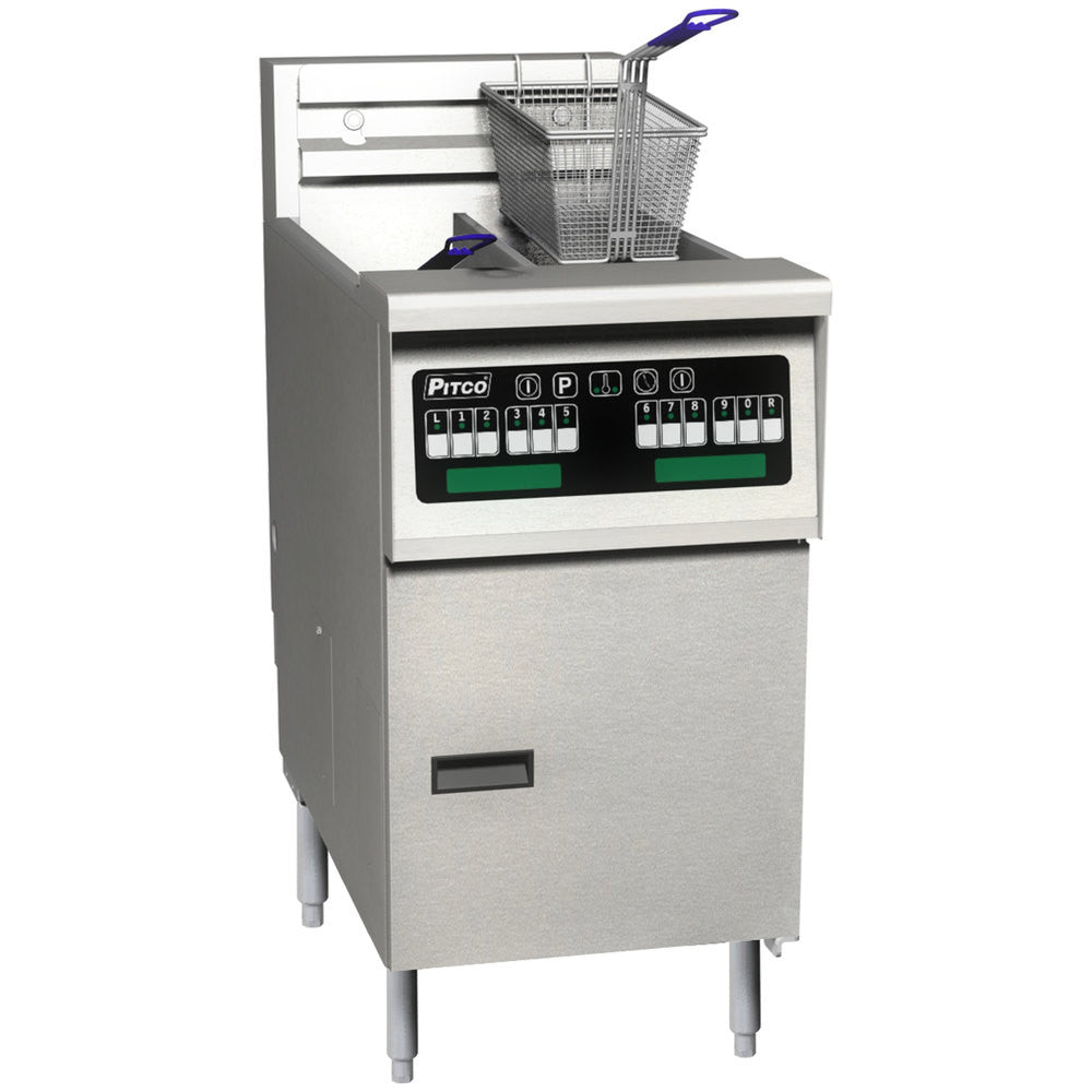 Pitco SELV14T-C/FD Reduced Oil Volume Electric Split Pot Fryer with Filter Drawer