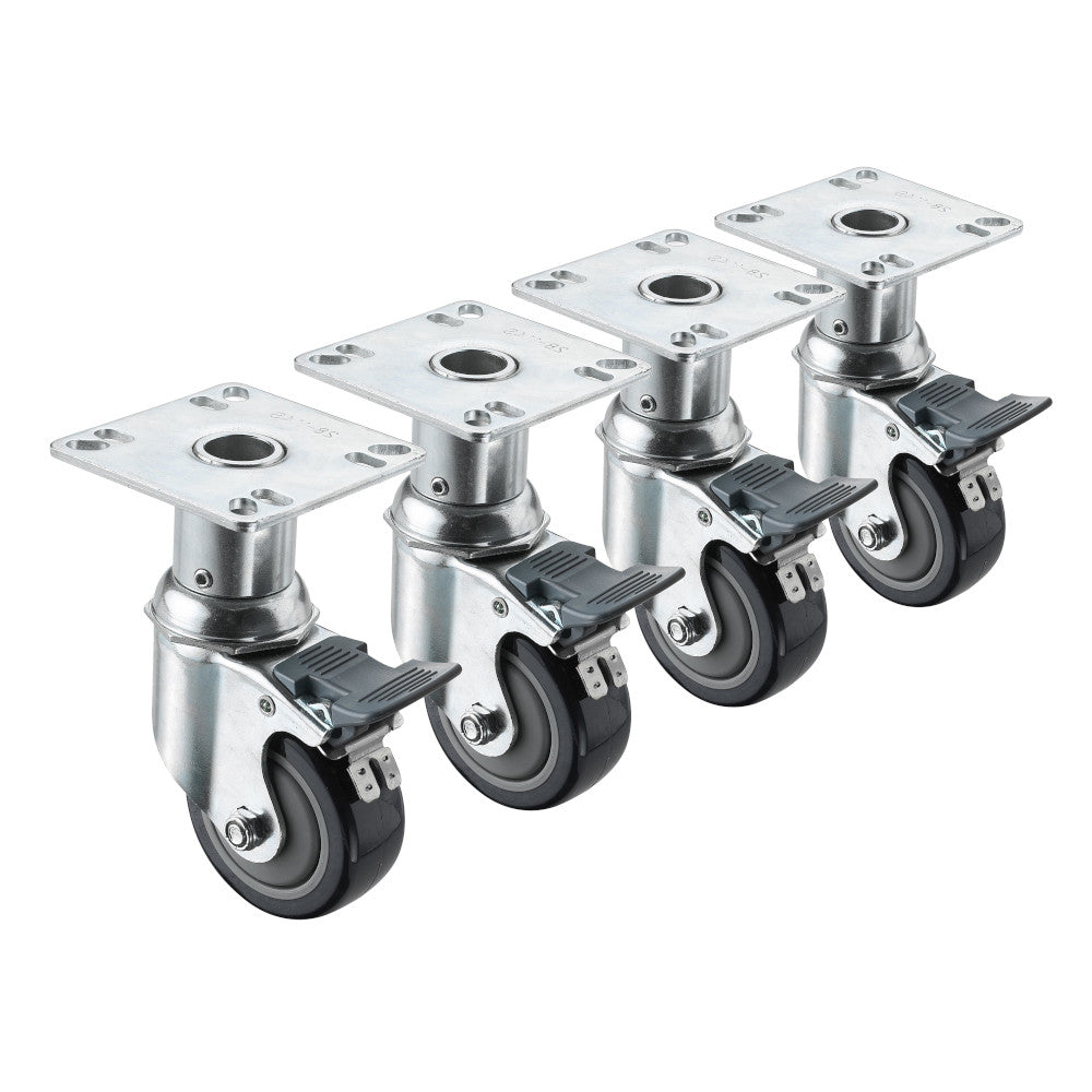 Krowne Metal 28-135S Heavy-Duty Adjustable Height Plate Caster