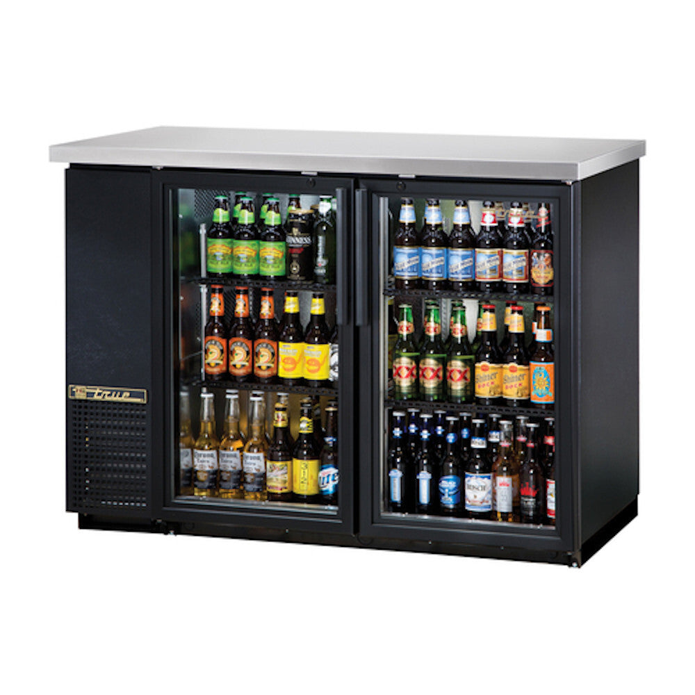 True TBB-24GAL-48G-LD 48" Glass Door Back Bar Cooler with Galvanized Top and LED Lighting