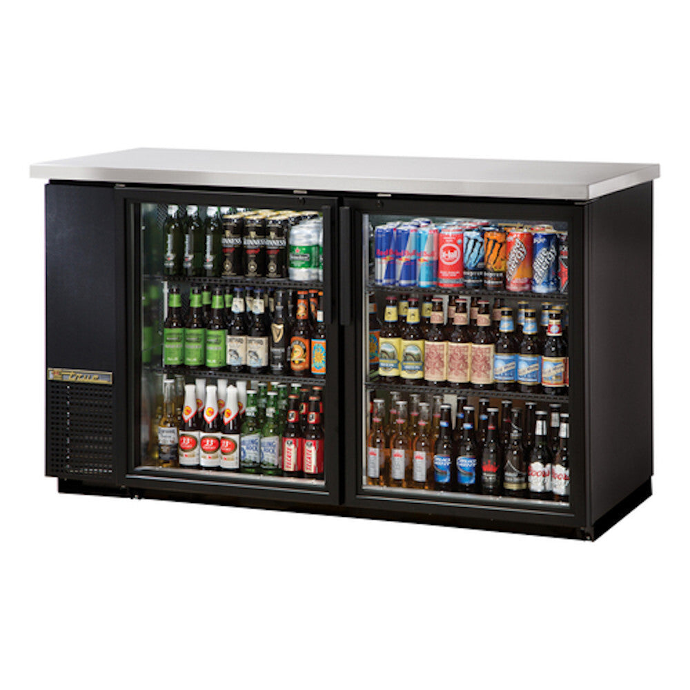 True TBB-24GAL-60G-LD 60" Glass Door Back Bar Cooler with Galvanized Top and LED Lighting
