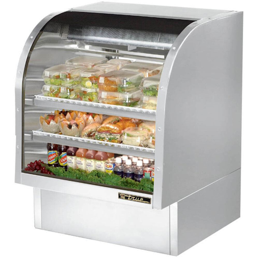 True TCGG-36-S-LD Curved Glass Deli Case 36-1/4"W Stainless Steel Exterior