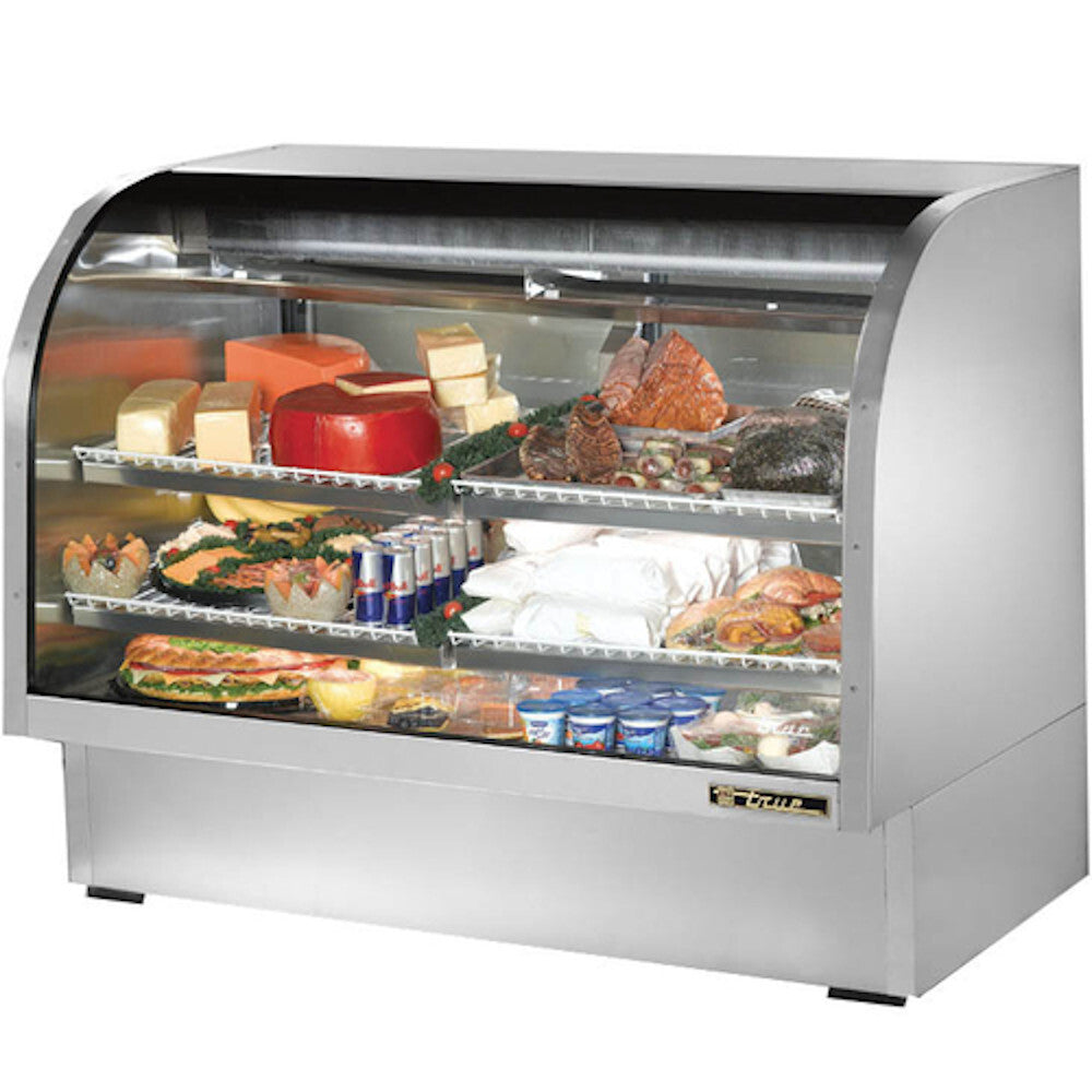True TCGG-60-S-LD Curved Glass Deli Case 60-1/4"W Stainless Steel Exterior