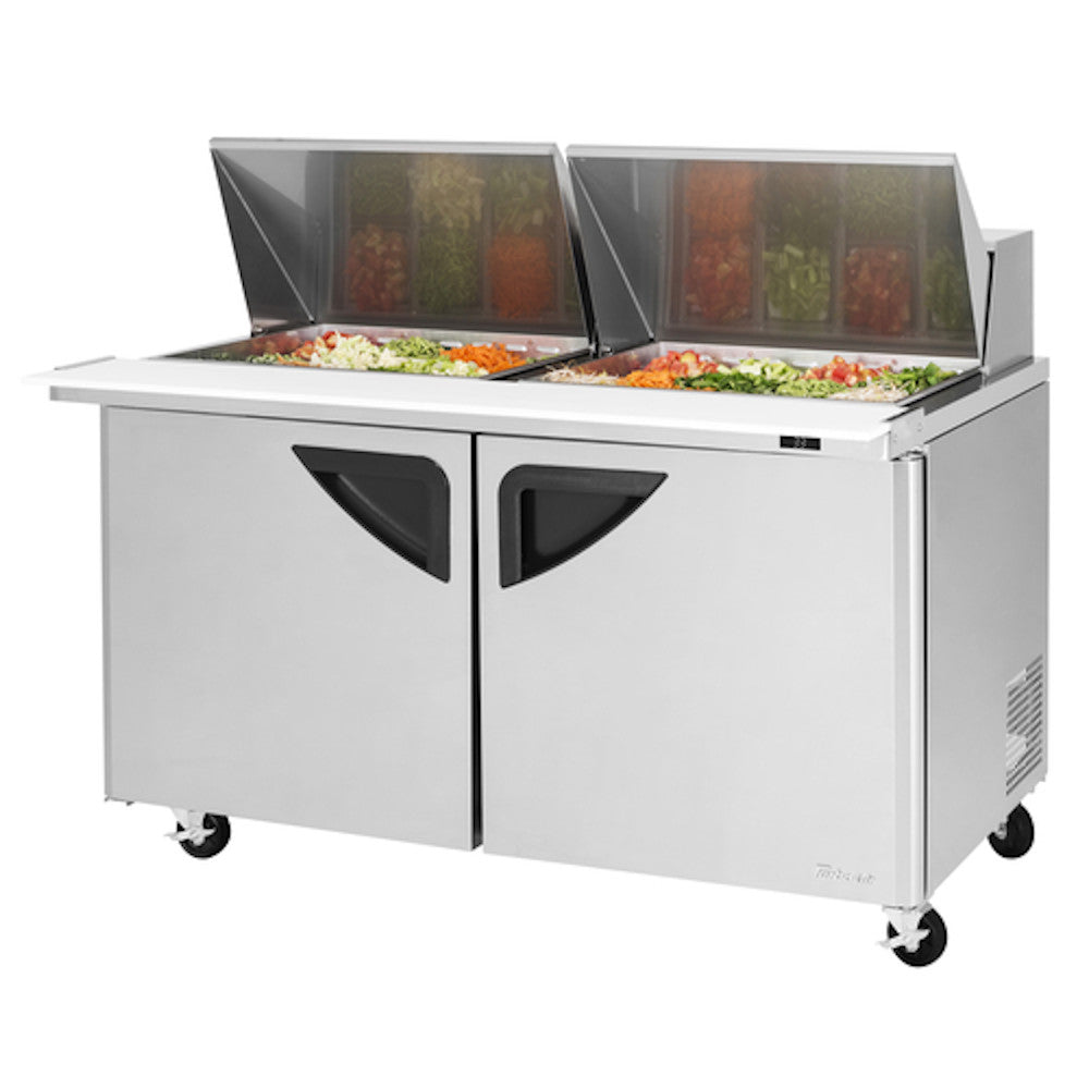 Turbo Air TST-60SD-24-N 60" Super Deluxe Mega Top Two Door Refrigerated Salad / Sandwich Prep Table