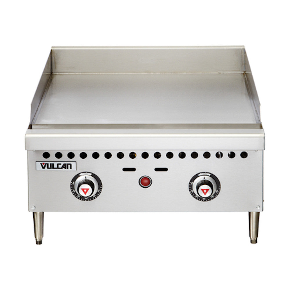 Vulcan VCRG24-T Natural Gas 24" Countertop Griddle with Snap-Action Thermostatic Controls - 50,000 BTU