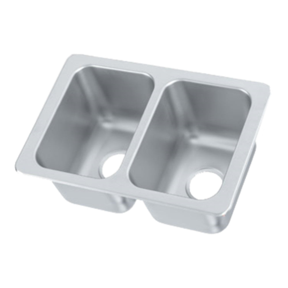 Vollrath 102-1-1 Two Compartment Drop-In Sink 10"W x 14" Front-to-Back x 10" Deep Compartment