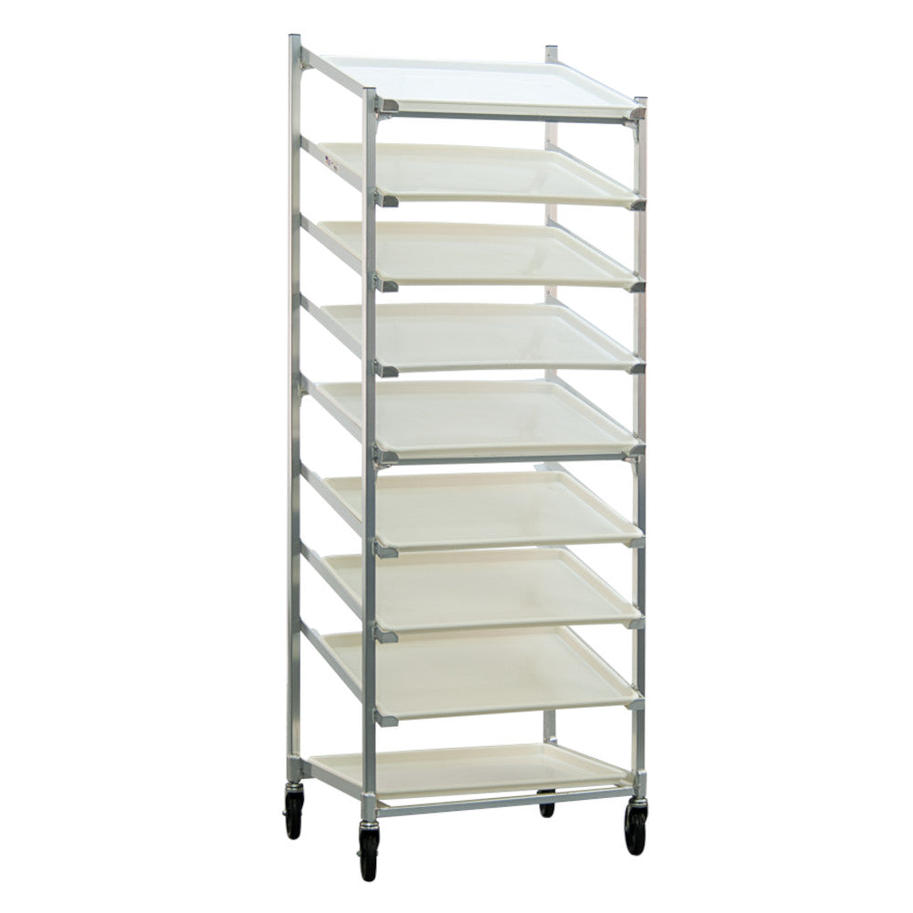 New Age 1139 Mobile Slant Display Rack 28.5”W x 77.25”H x 22”D, 9 Tray Capacity