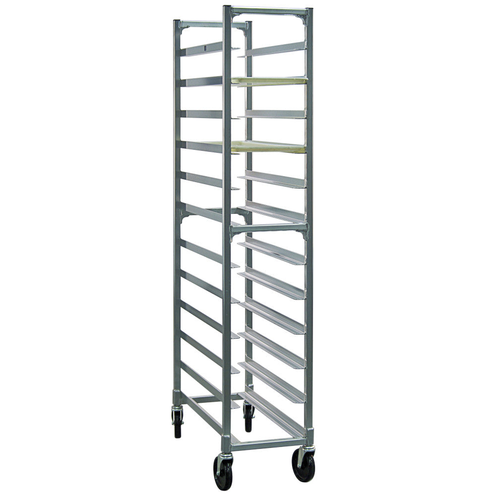 New Age 1345 Mobile Full Height Platter Rack with Slides on 5" Centers