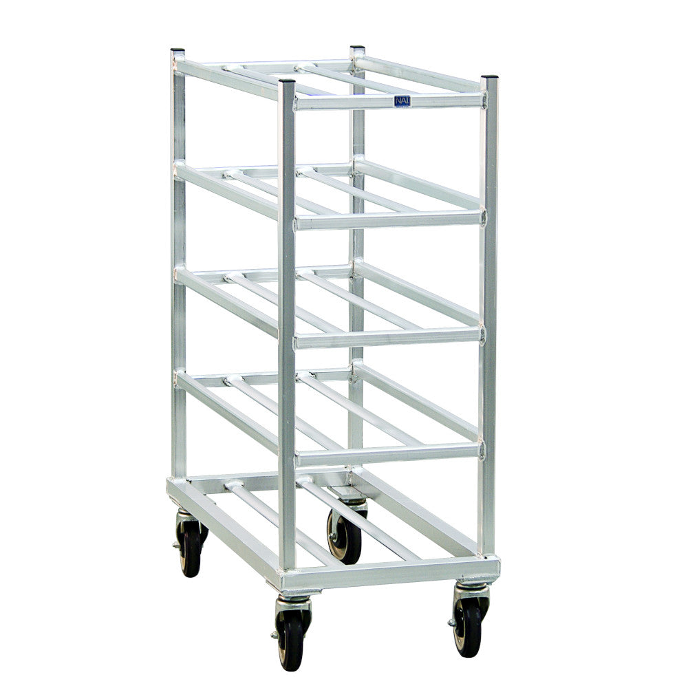 New Age 1354 Universal 16"W x 42"H x 32.5"D Mobile Platter Rack, 7-1/4" Spacing