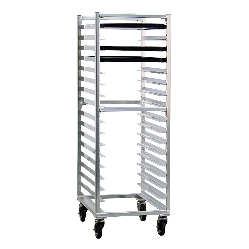 New Age 1361 Mobile 3/4-Height End Loading Bun Pan Rack - Slides on 3" Centers