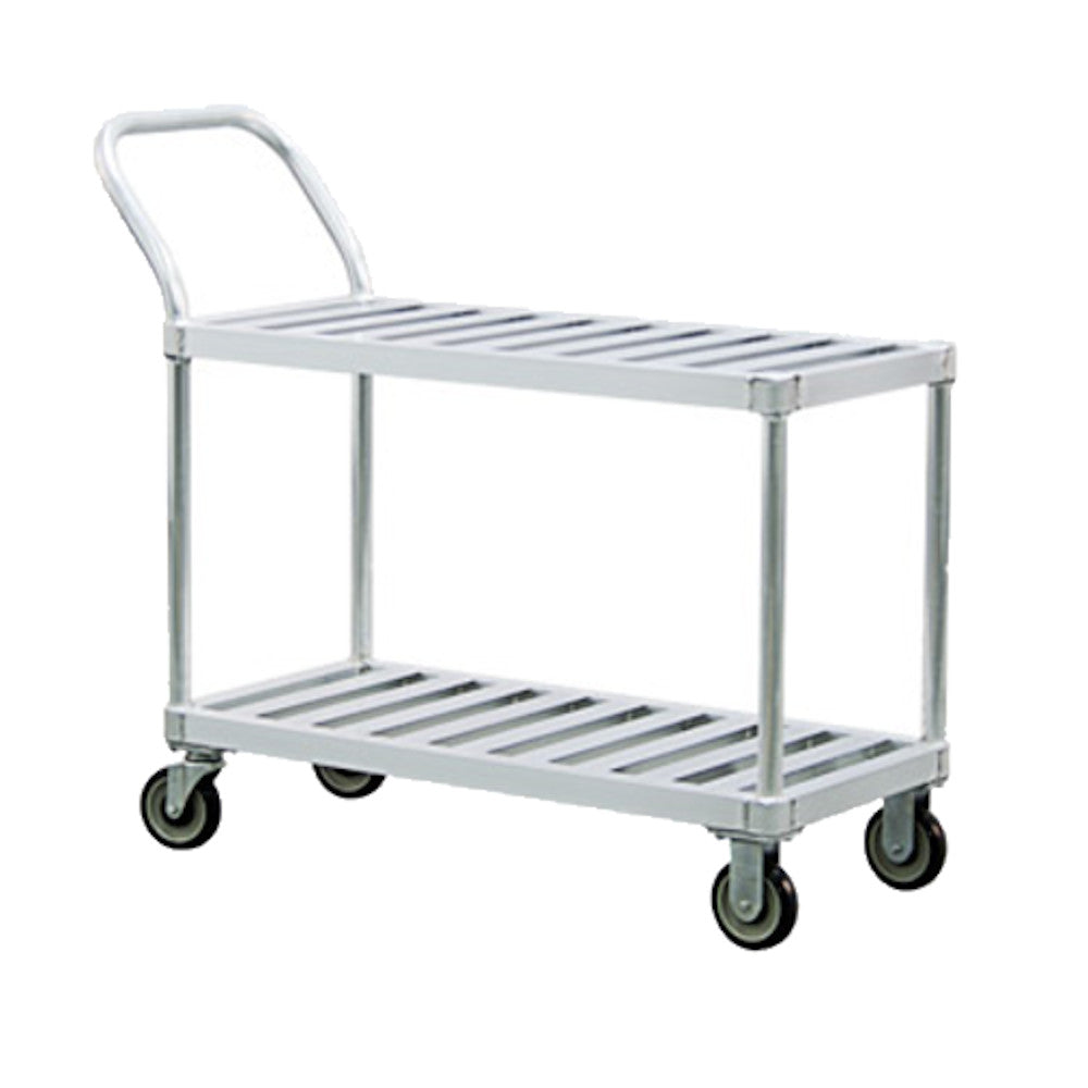 New Age 1420 Aluminum 19" Transport Cart, Two "T"-Bar Shelves 1000 lb. Capacity