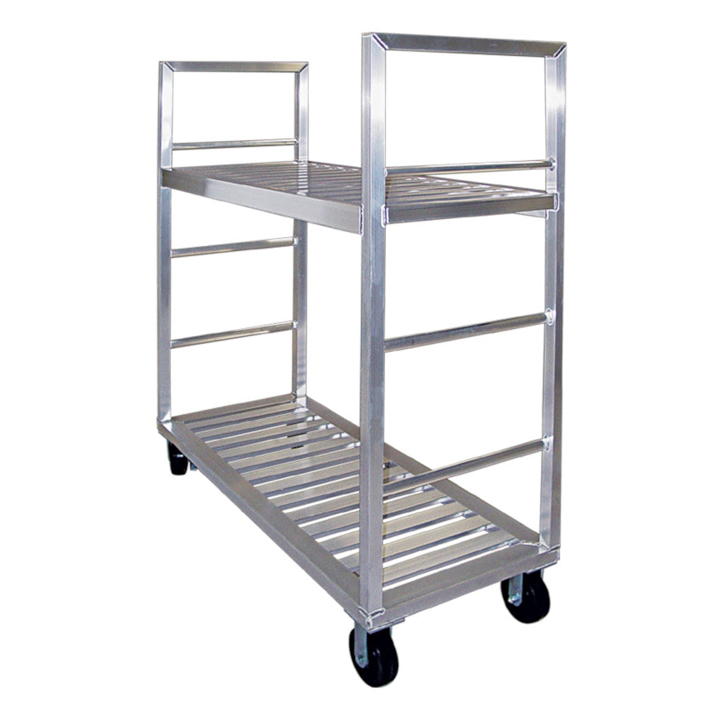 New Age 1430 Mobile 24" Uni-T Truck with Two Flat Shelves - 2000 lb. Capacity