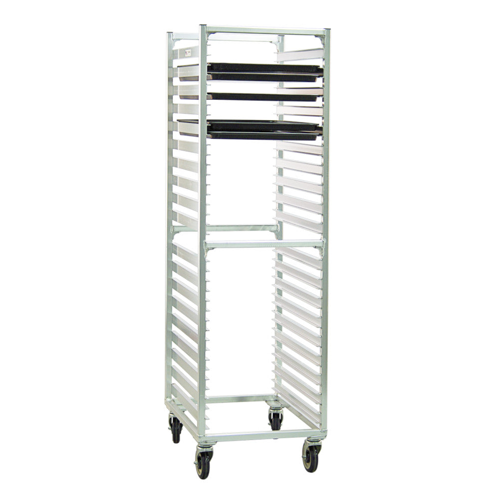 New Age 1461 Mobile Full Height End Loading Bun Pan Rack Slides on 1-1/2" Center