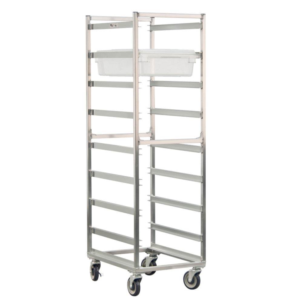 New Age 1481 Mobile Full Height 21" Poly Box Rack with Slides on 7-1/2" Centers