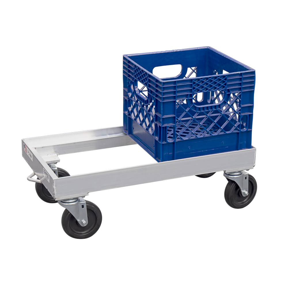 New Age 1620 Open Frame Milk Crate Dolly - Eight 13" x 13" Crate Capacity