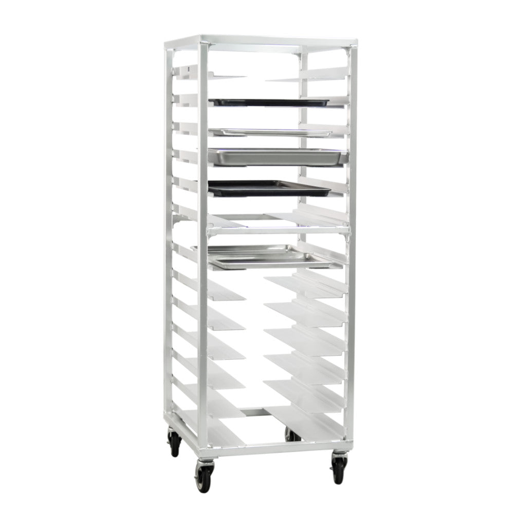 New Age 1640 Mobile Universal Pan Rack with 13-Pair Stepped Angle Runners