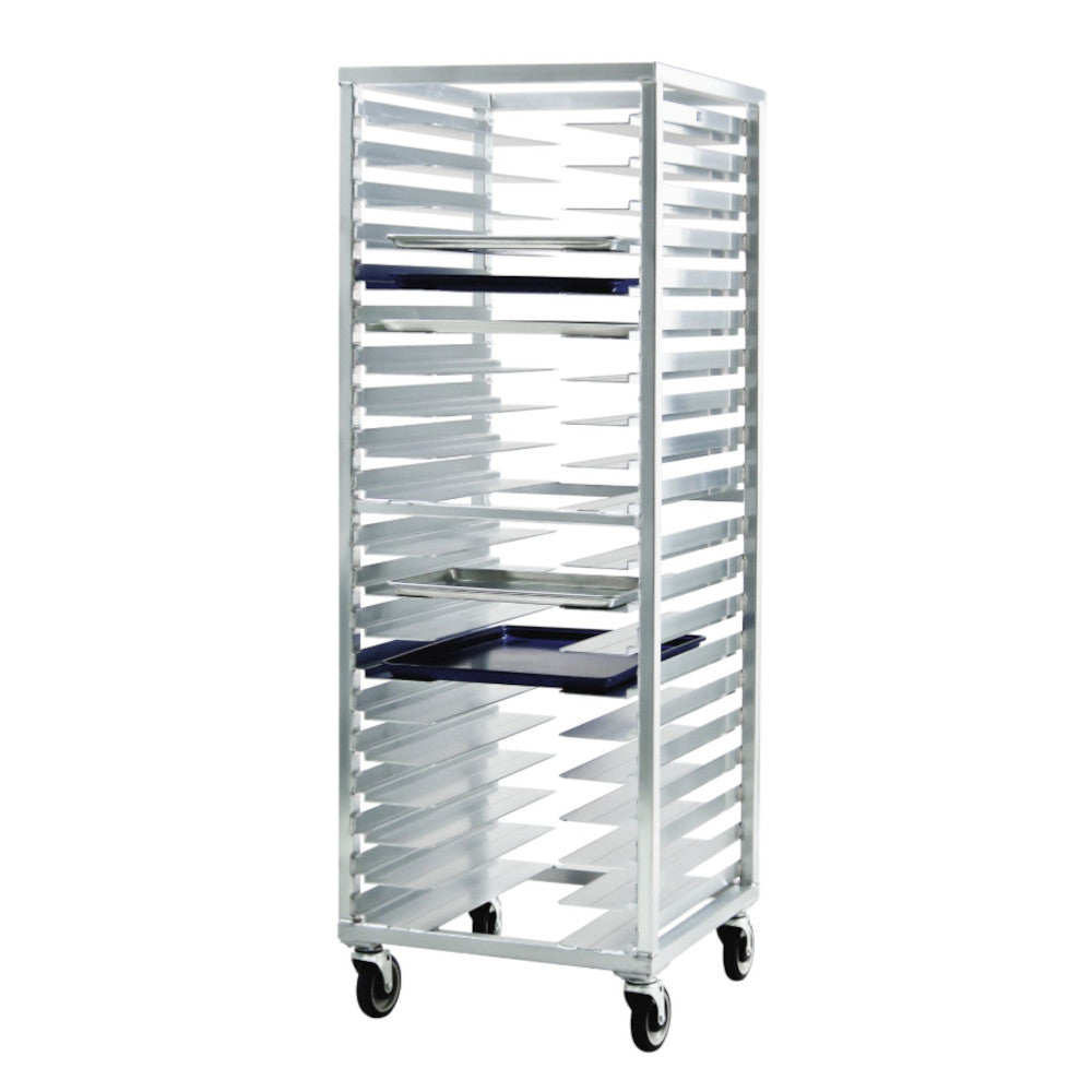 New Age 1642 Mobile Universal Pan Rack with 20-Pair Stepped Angle Runners