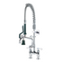 Krowne Metal 18-408L Deck Mount Space Saver Pre-Rinse Assembly with Add-On Faucet and 8" Swing Spout